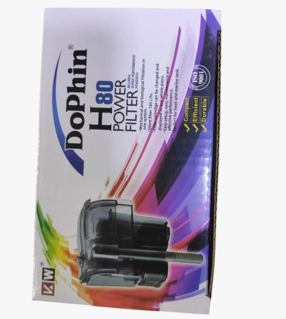DoPhin H80 Power Filter for Efficient Mechanical and Biological Fish Tank Filtration.