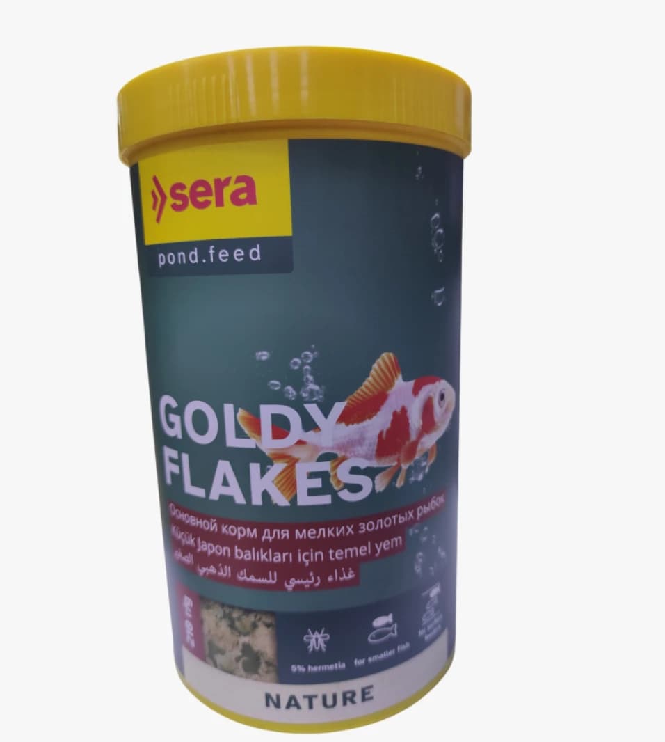 Sera Goldy Flakes Premium Design Fish Food for Small Pond and Aquarium Fish