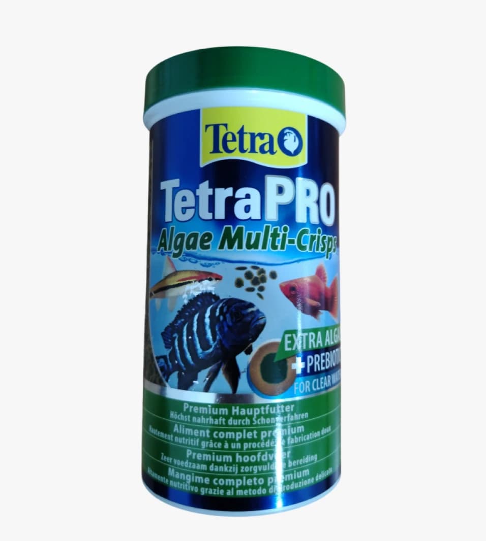 TetraPRO Algae Multi-Crisps for Aquarium Fish with Added Prebiotic for Enhanced Fish Health and Clear Water