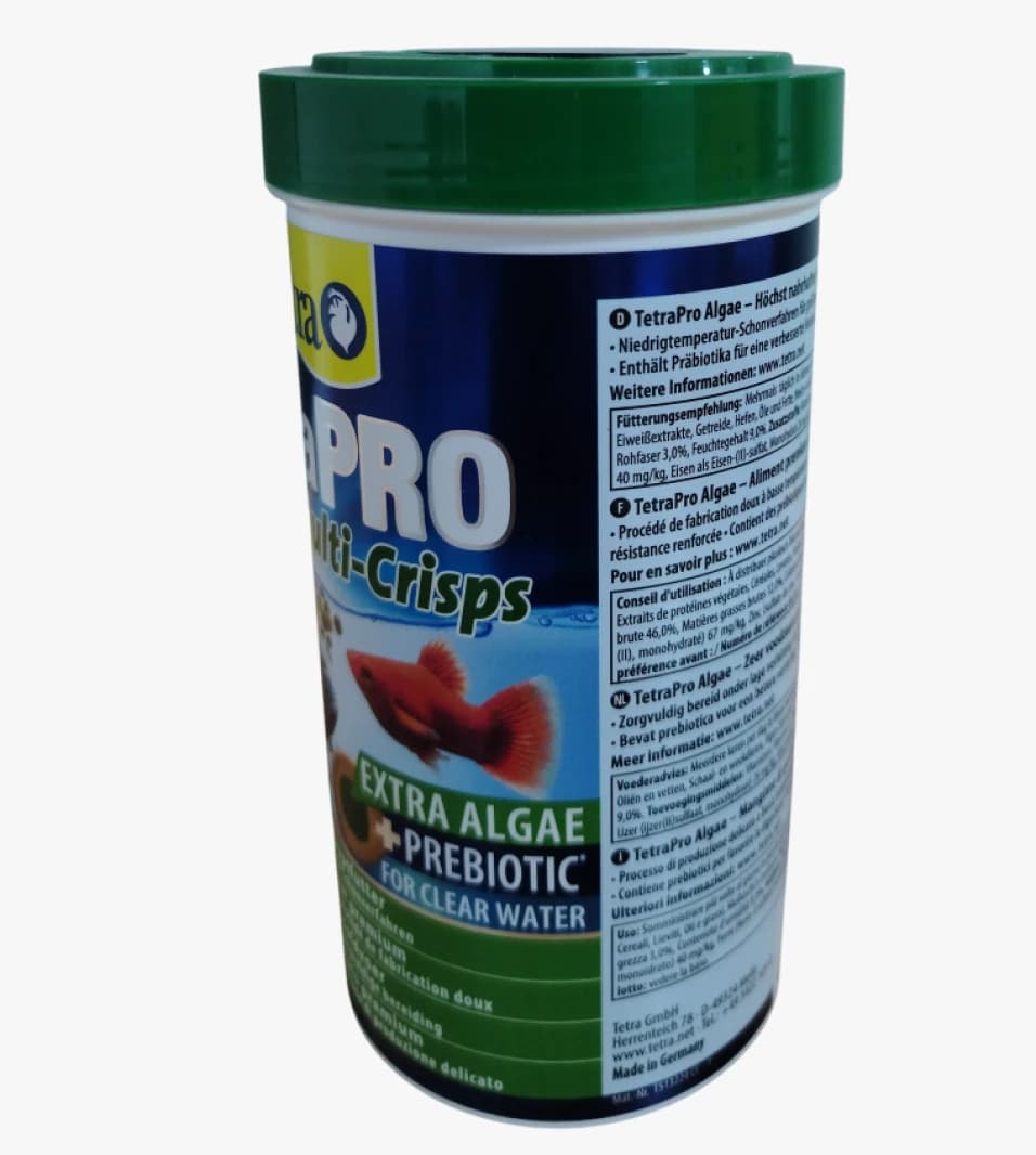 TetraPRO Algae Multi-Crisps for Aquarium Fish with Added Prebiotic for Enhanced Fish Health and Clear Water