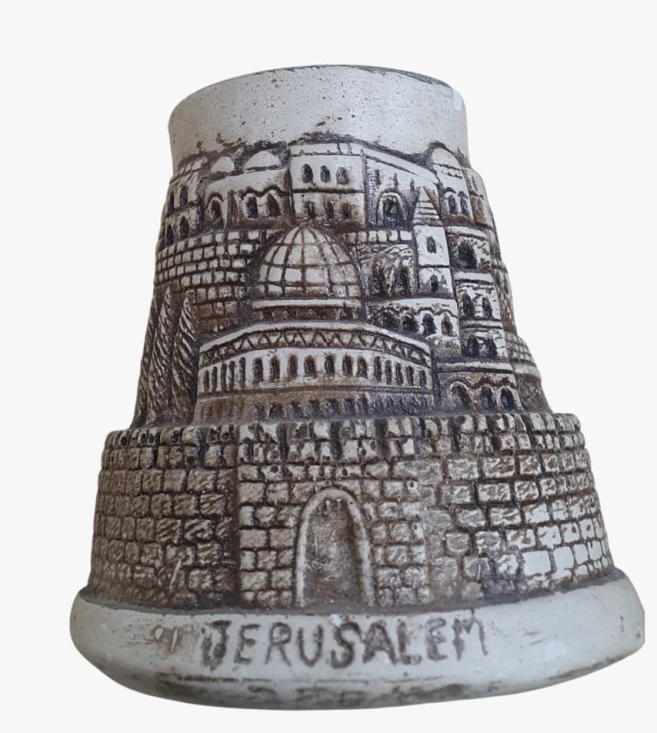 Decorative Candle with Jerusalem City Design for Unique and Captivating Interior Décor.
