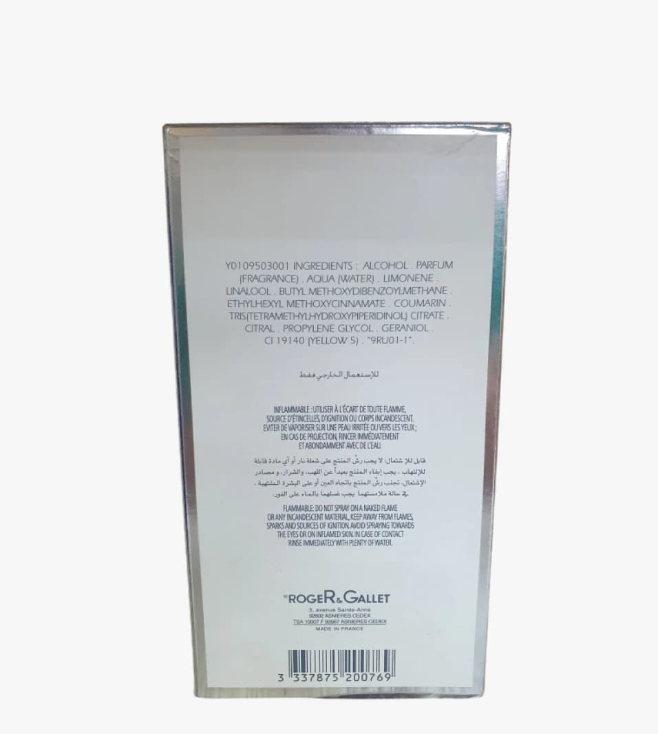 Roger & Gallet Open White Eau de Toilette for Men with Unique Design and Refreshing Scent for Irresistible Charm