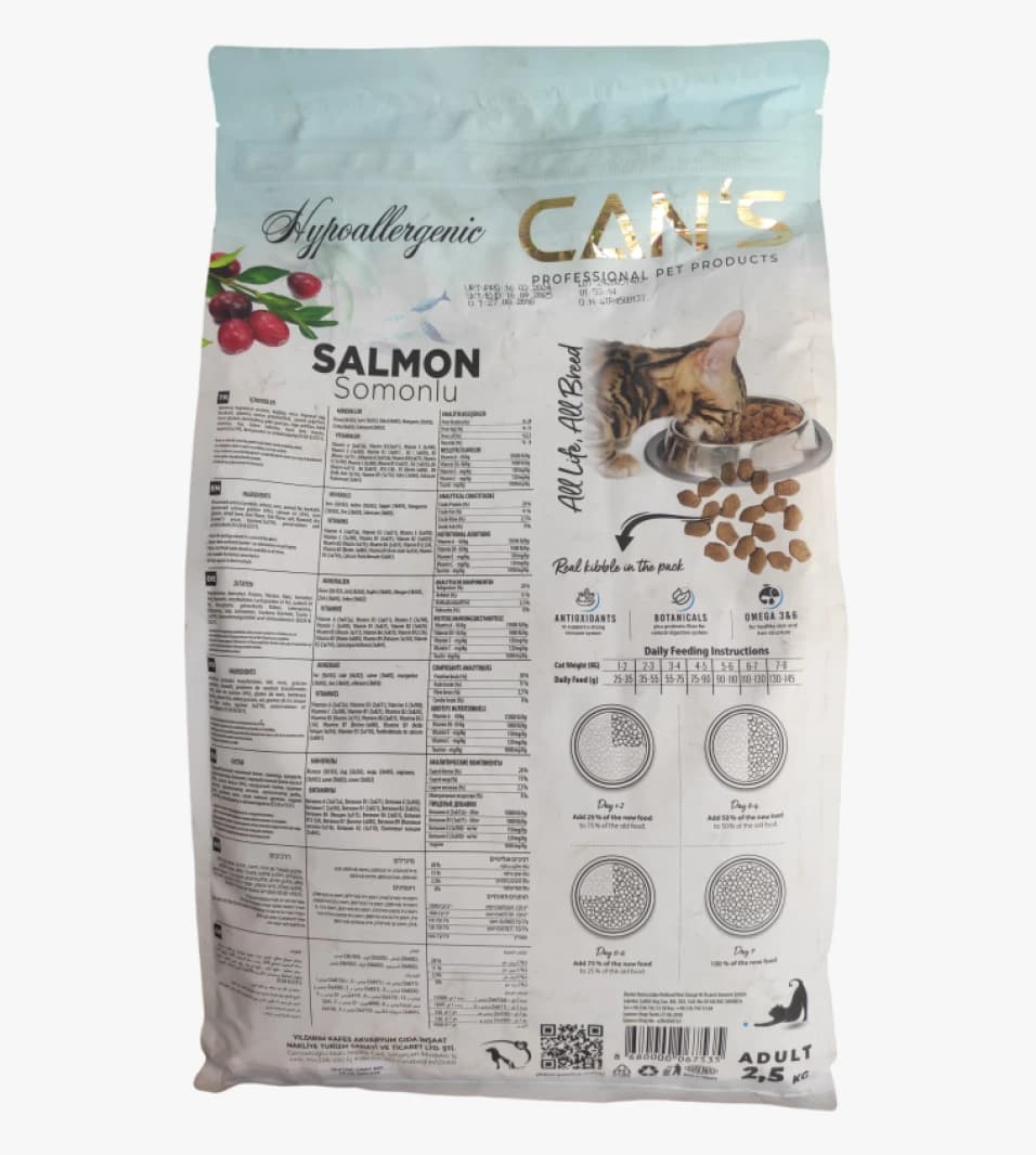 CAN'S Premium Cat Food with Salmon for Complete Nourishment, Perfect for All Ages and Breeds for Optimum Health Daily