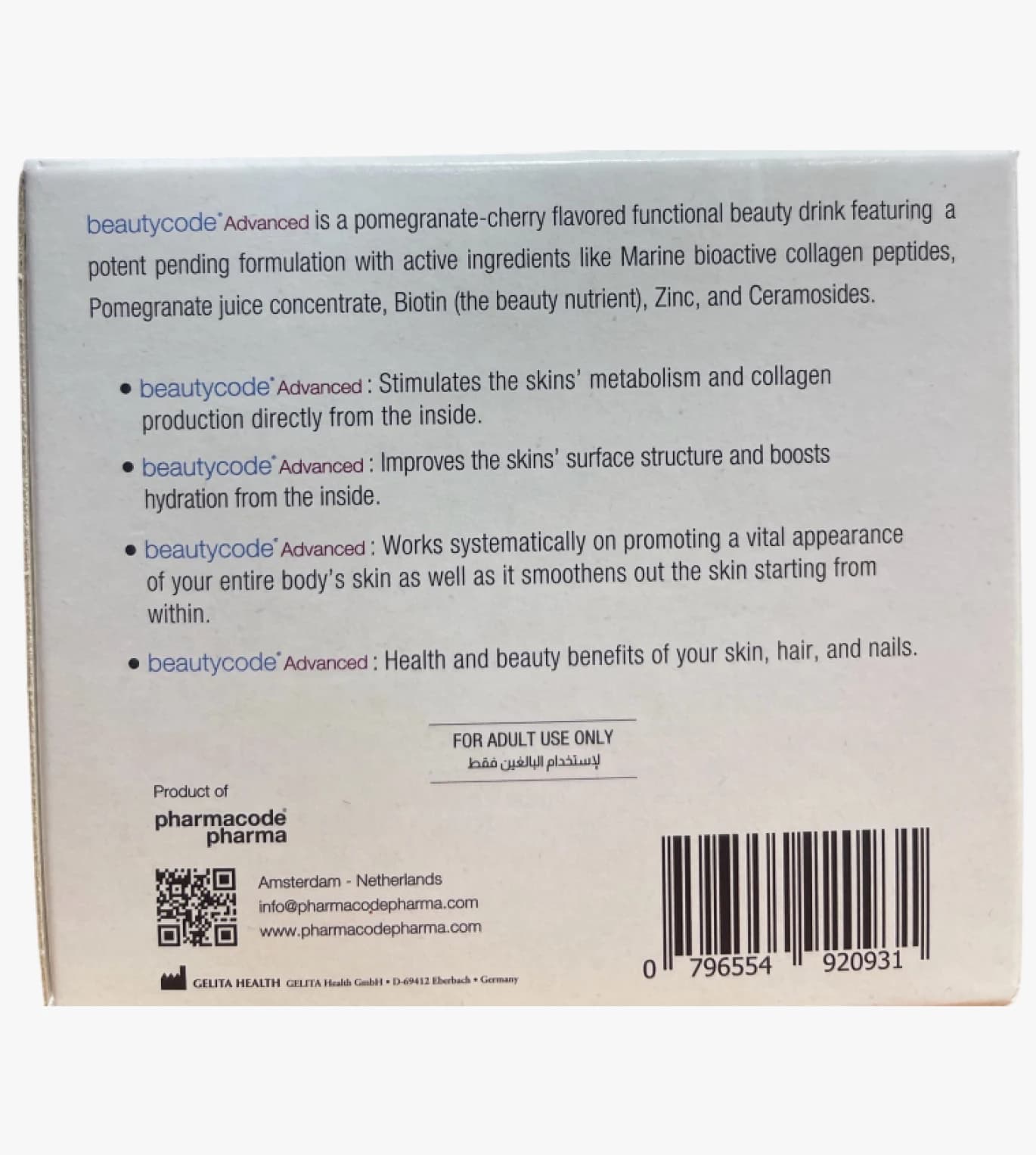 BeautyCode Advanced Marine Collagen Peptides Beauty Powder for Skin Hydration for Adults