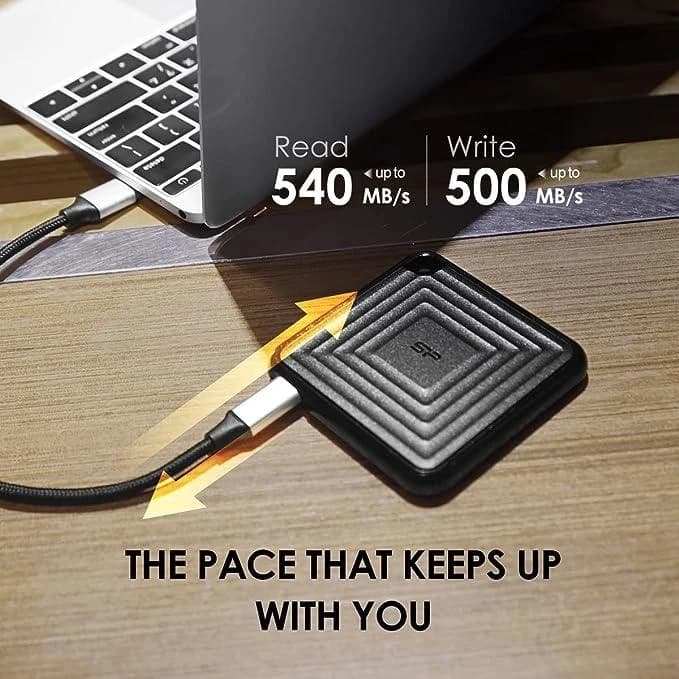 Silicon Power SSD External Hard Disk PC60 2TB Fast Storage - Black