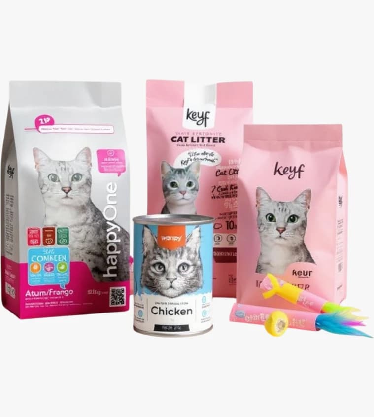 Happy One 2kg +5 litr cat litter+ cat toy +wet food