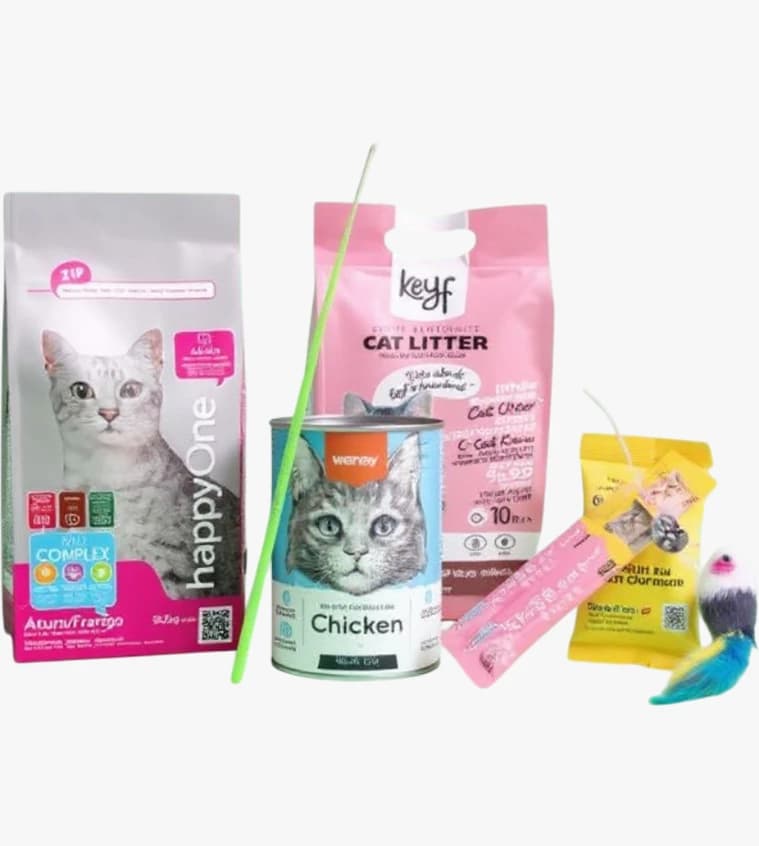 Happy One 2kg +5 litr cat litter+ cat toy +wet food