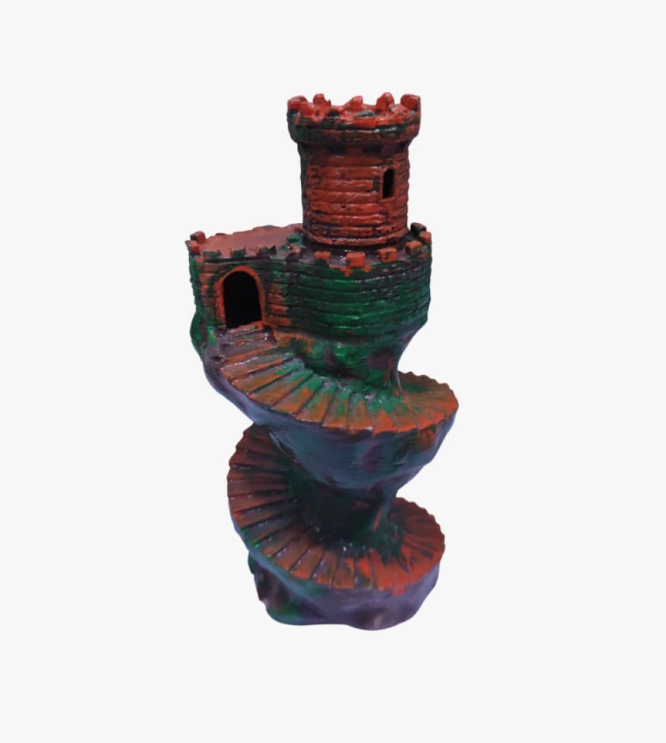 Unique Piece for Decor Enthusiasts: Fantasy-Themed Green Plastic Palace Model