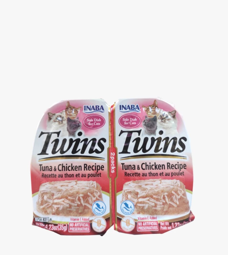 Inaba Twins Cat Side Dish, Tuna & Chicken Recipe, Perfectly Designed to Meet Cats' Needs