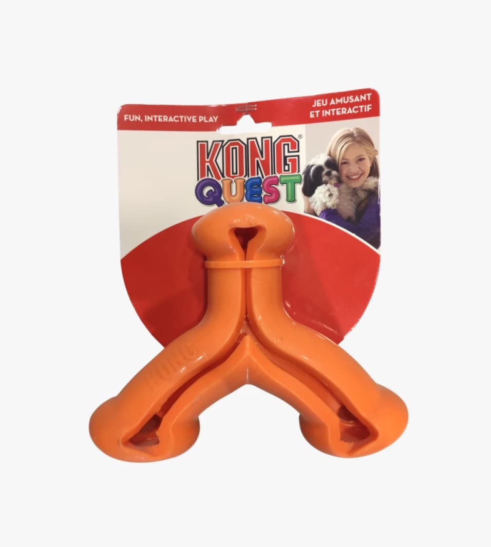 KONG Quest Pet Rubber Toy with Unique Design for Interactive Play for Dogs and Puppies