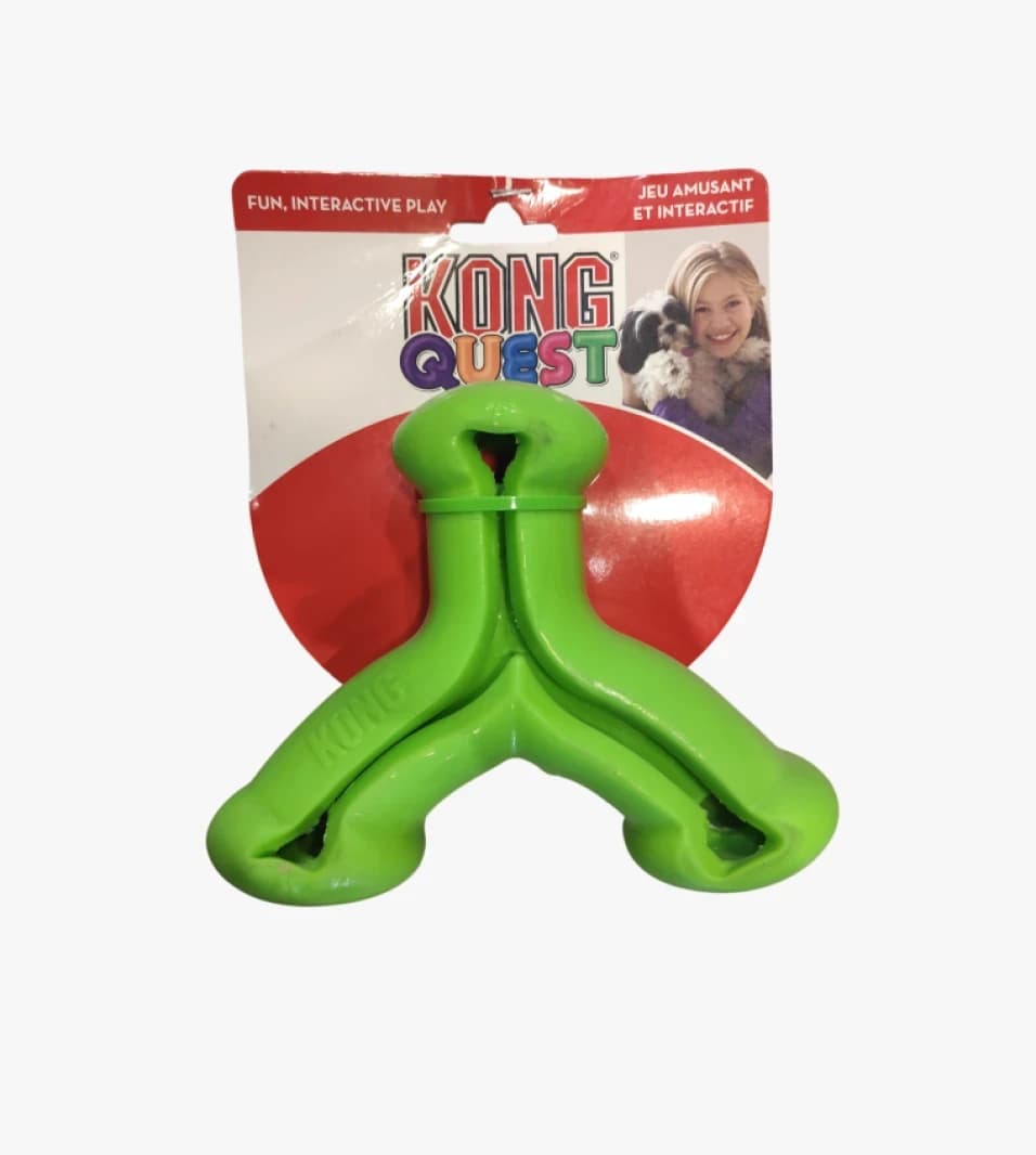 KONG Quest Pet Rubber Toy with Unique Design for Interactive Play for Dogs and Puppies