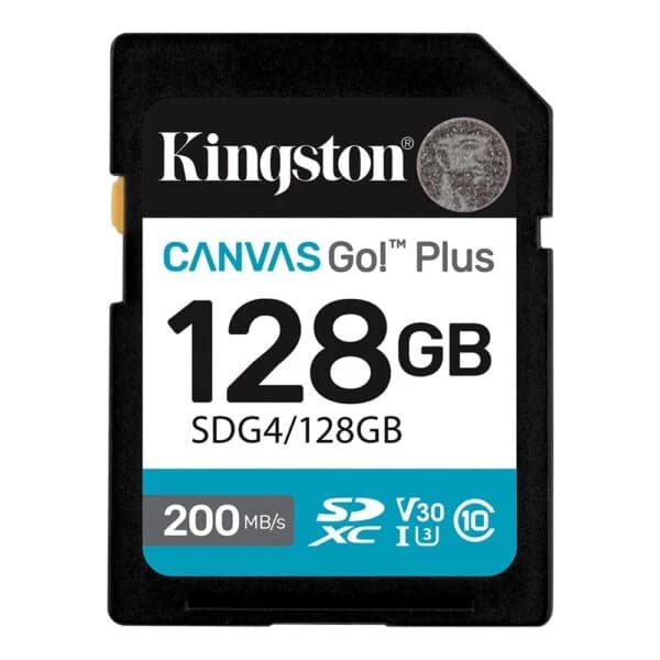 Kingston 128GB SDXC Canvas Go Plus Gen4 200MB/s C10 SD Card SDG4/128GB