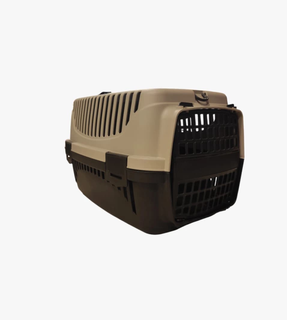 Pet Transport Carrier by Pawsome Plastic Sturdy Design Ideal for Medium Dogs and Cats with Excellent Ventilation Gate