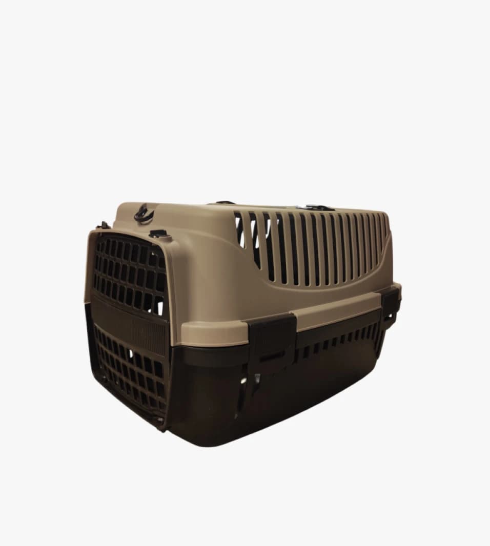 Pet Transport Carrier by Pawsome Plastic Sturdy Design Ideal for Medium Dogs and Cats with Excellent Ventilation Gate