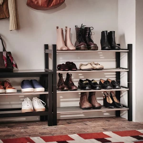 Shoe rack, black, 79x32x37 cm