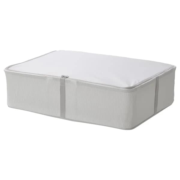 Storage case, fabric striped/white/grey, 69x51x19 cm