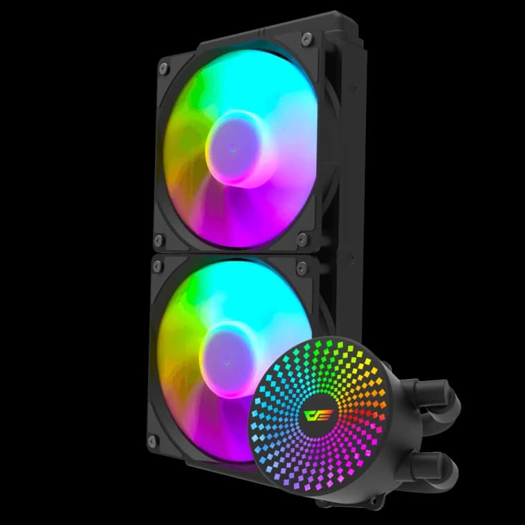 Darkflash Radiant DC240 240mm AIO ARGB Liquid CPU Cooler - Black