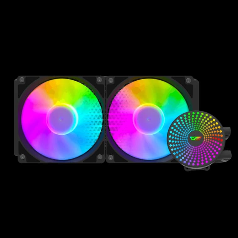 Darkflash Radiant DC240 240mm AIO ARGB Liquid CPU Cooler - Black