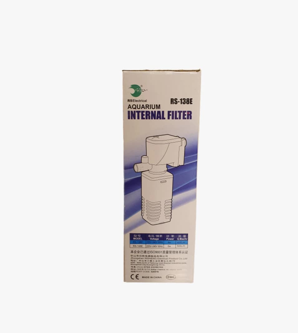 RS Electrical Aquarium Internal Filter RS-138E, Energy-Efficient Design for Modern Fish Tank Users.
