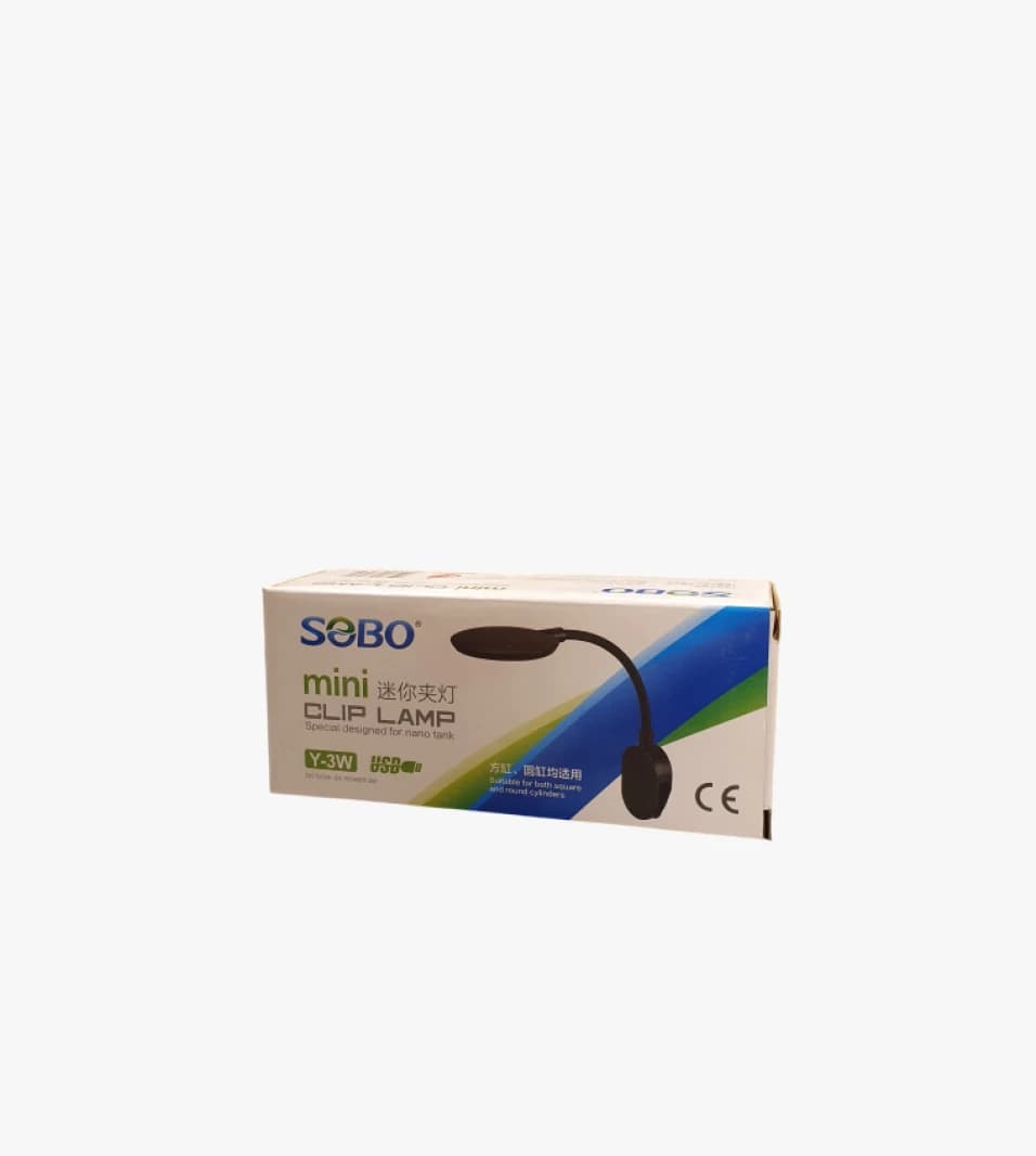 High-Quality SOBO Mini Clip Lamp, Practical Design Targeting Nano Tank Users with USB Port Functionality.