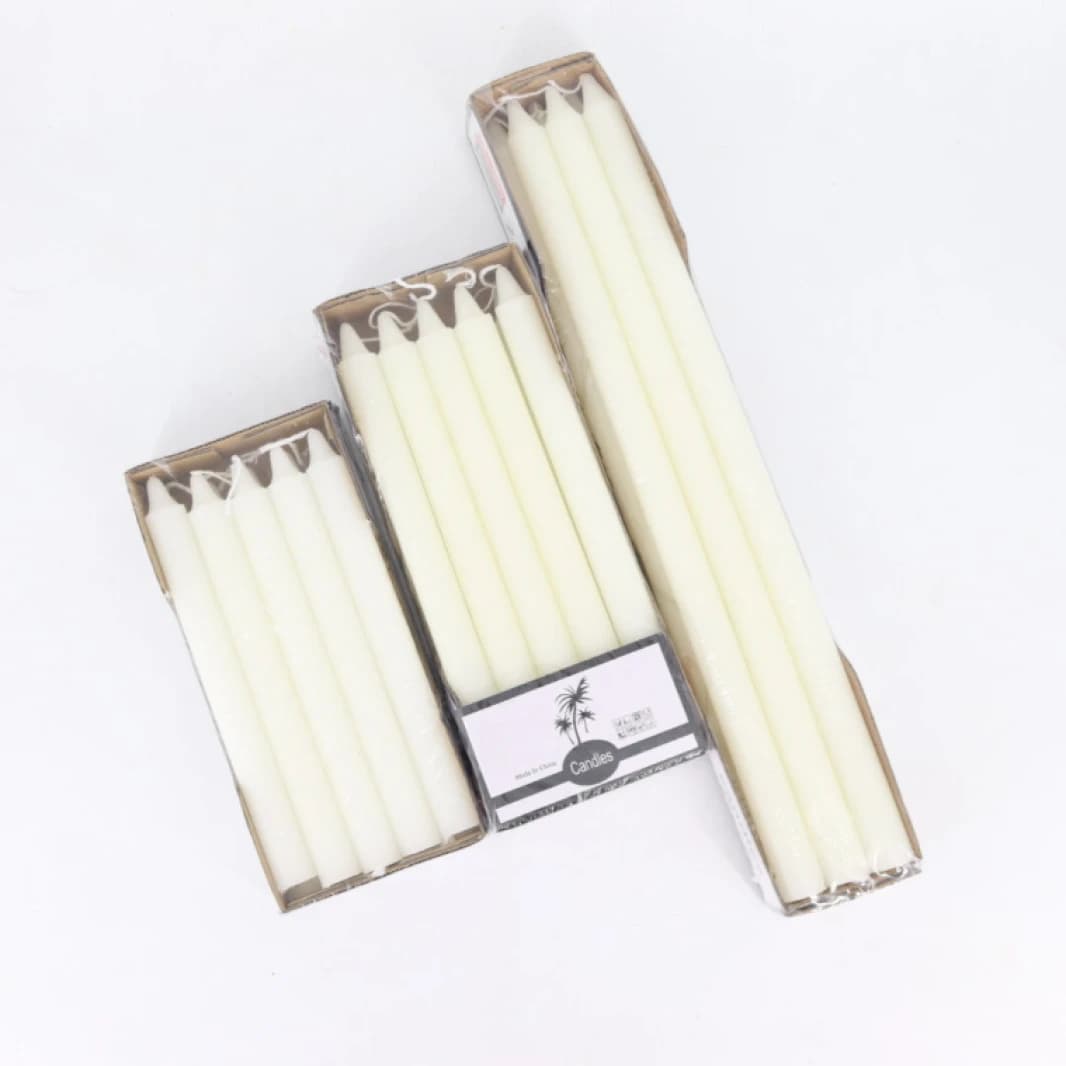 White Taper Candle Set