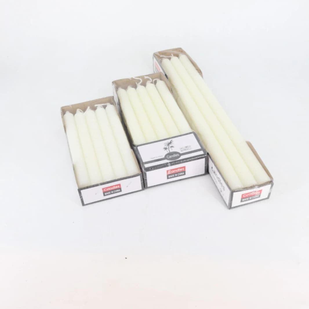 White Taper Candle Set