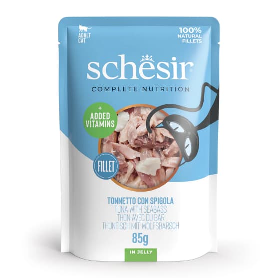 Schesir Tuna with Seabass in Jelly Sachet 85g (12-Pack)