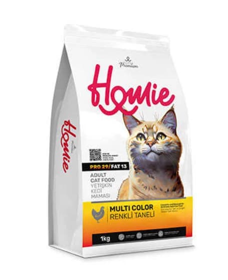 Homey Multicolored Adult Cat Food with Colored Chicken Kibble