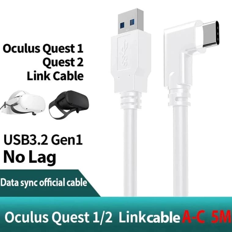 Oculus Headset Cable for PC VR with Quest 2 and Quest Link