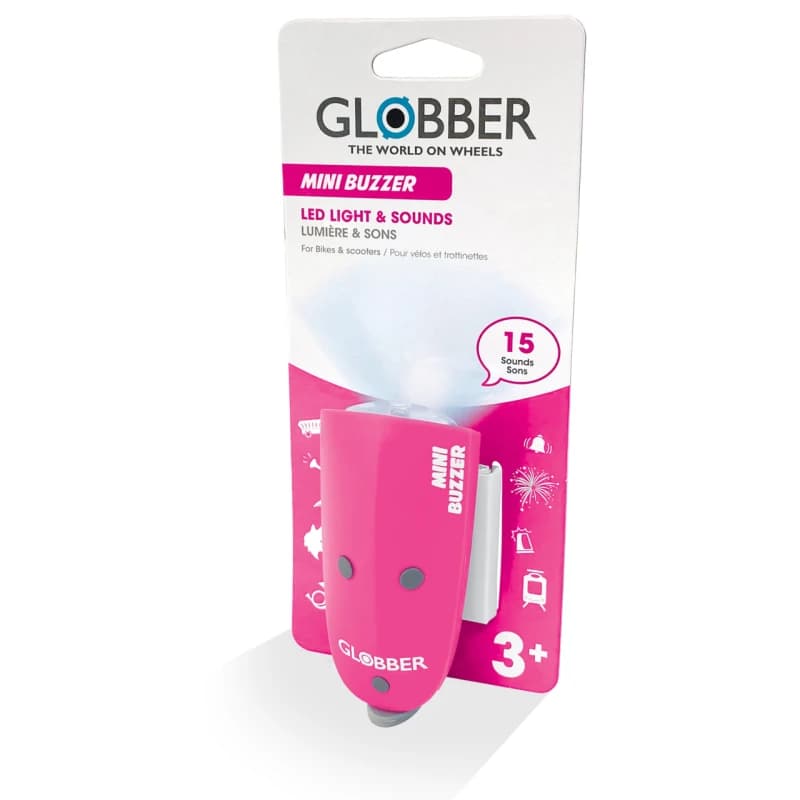 Globber Mini Buzzer Scooter Horn & LED Light Deep Pink