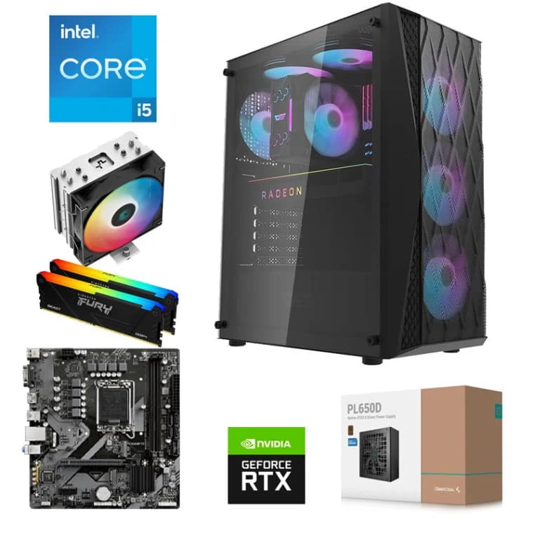 GAMING PC INTEL CORE i5 13400F // RTX 5060 TI 8GB // 16GB RAM DDR4 - Custom Build