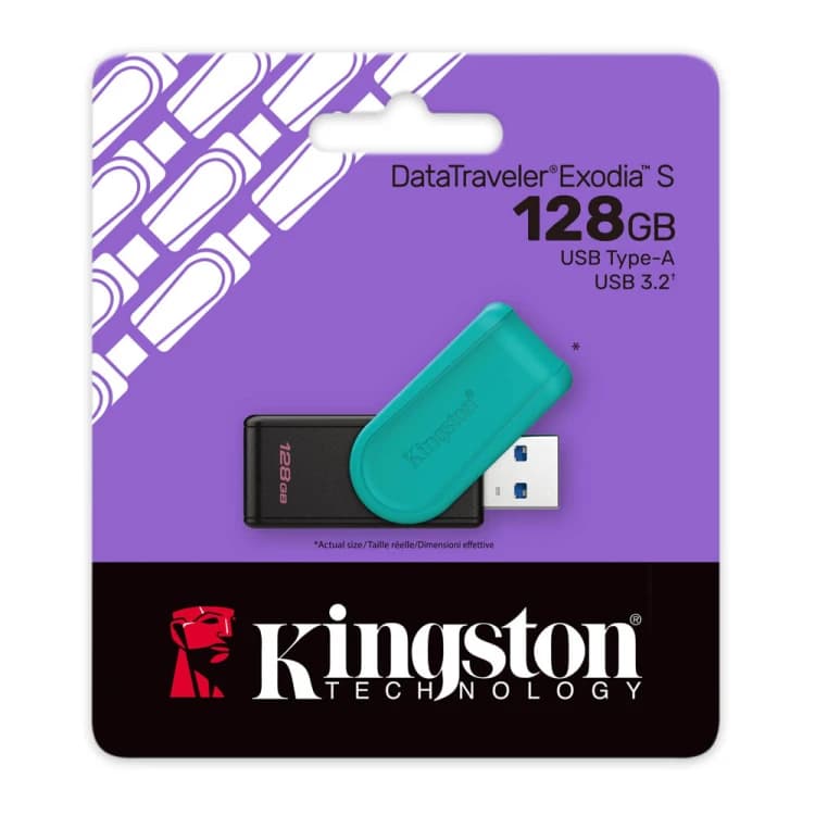 Kingston DataTraveler Exodia S محرك فلاش USB 128GB عالي الأداء بتصميم عصري يناسب جميع المستخدمين