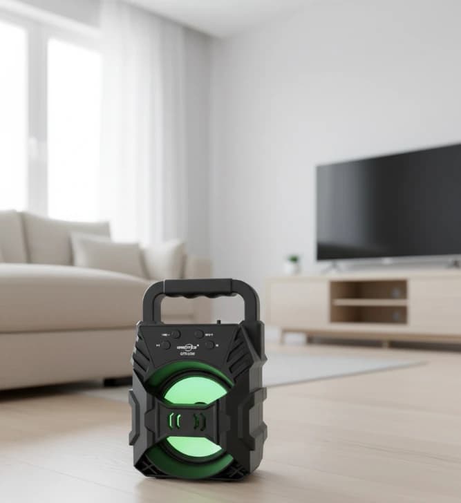 مكبر صوت محمول لاسلكي قابل للشحن مع تصميم عصري بإنارة LED لجمهور الموسيقى الشبابي النشط