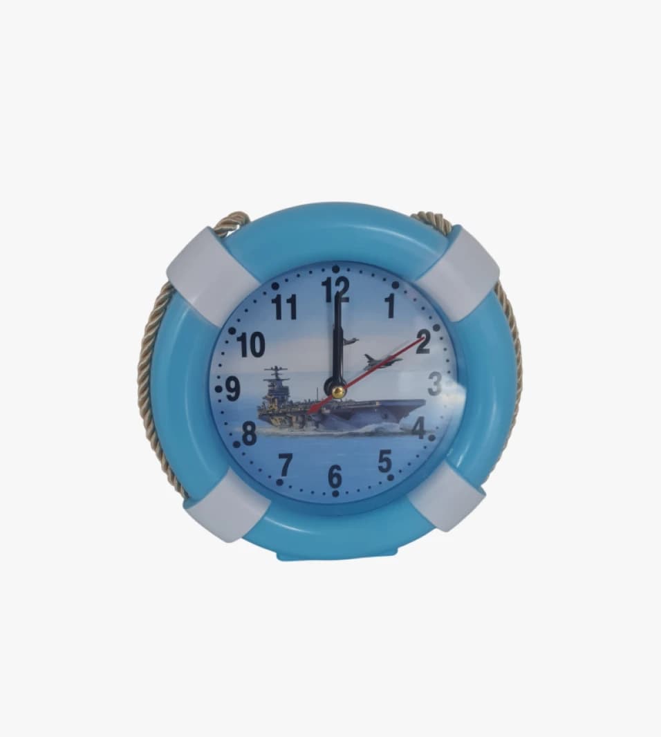Decorative Wall Clock with Nautical Knot Featuring Ship and Small Aircraft for Unique Design Lovers