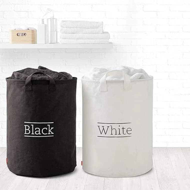 Rayen Laundry Basket - 55 x 40 cm, Black & White