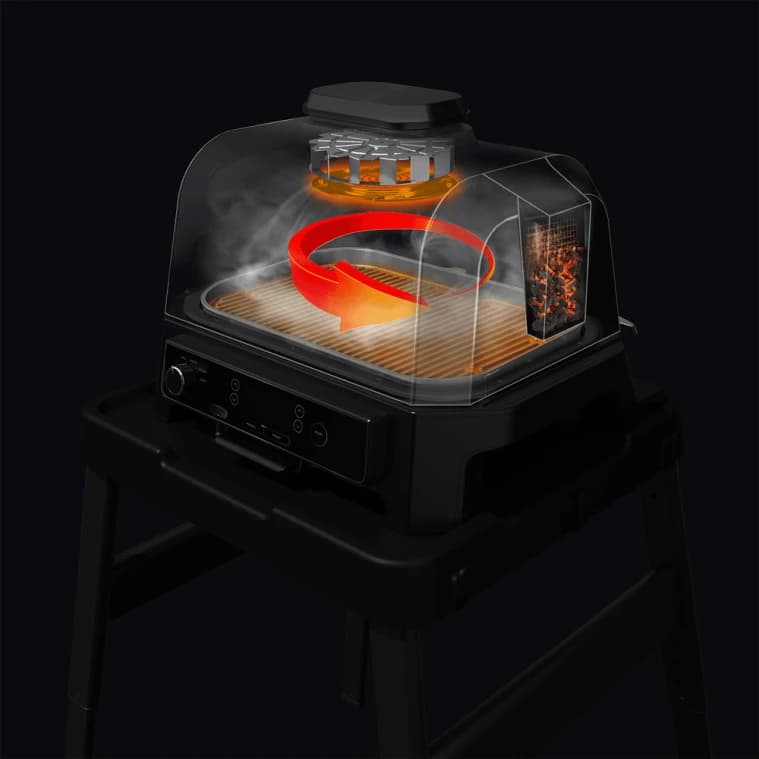 Ninja Woodfire Pro XL Electric BBQ Grill & Smoker, 1700Watts, Grey/Black
