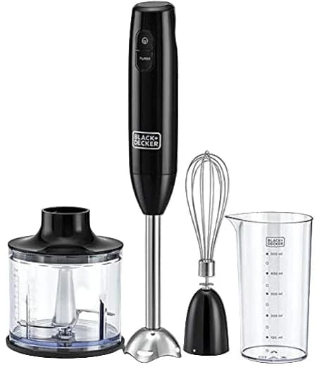 Hand Blender with Chopper, 600Watts, Black