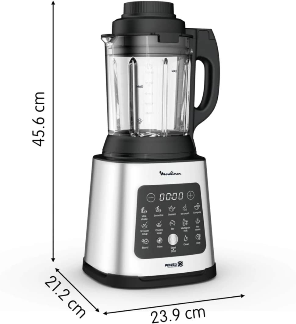 Moulinex Blender 10 Automatic Programmes, 2Lit, 1400Watts, Stainless Steel