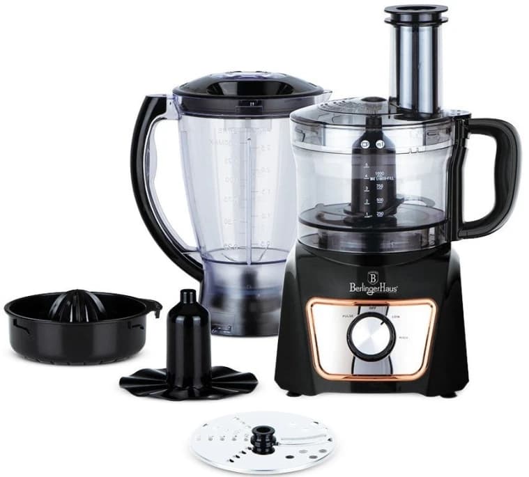 Berlinger Haus Food Processor 8 in 1, 500W, 1.5L, Black