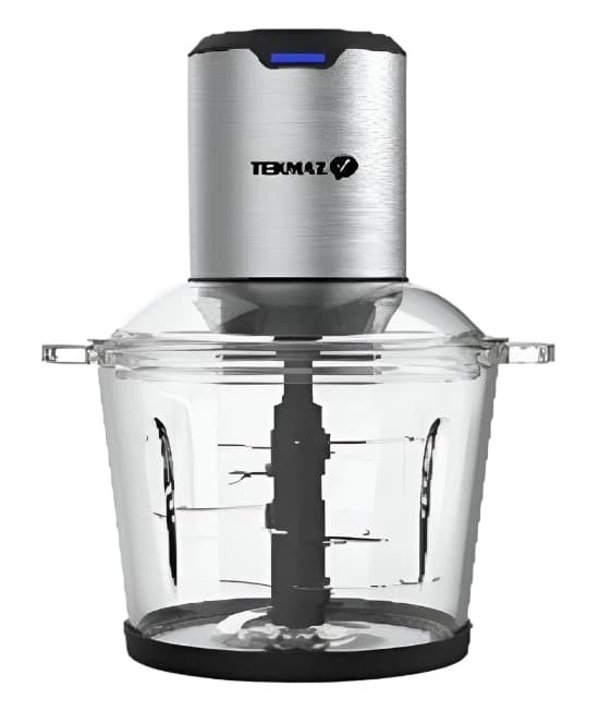 Tekmaz Chopper with Glass Bowl, 2 Speeds, 3L, 1000W, Stainless Steel