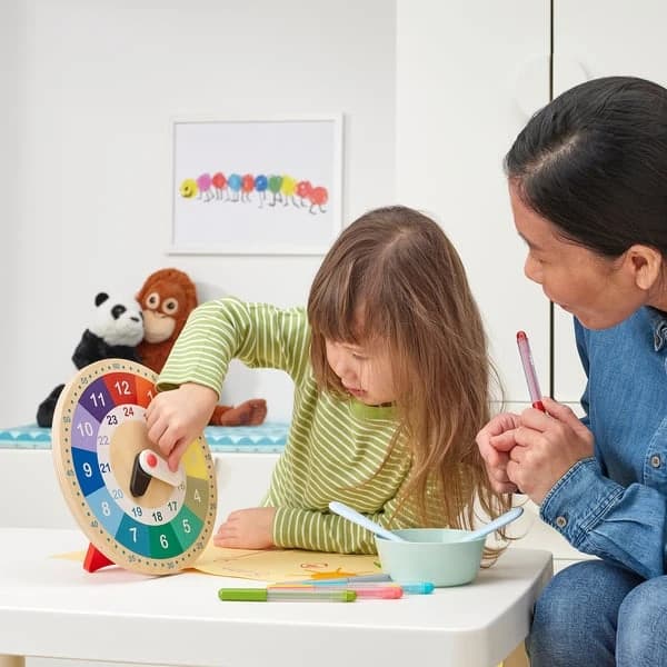 Educational Wooden Clock, Multicolour