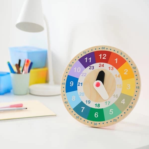Educational Wooden Clock, Multicolour