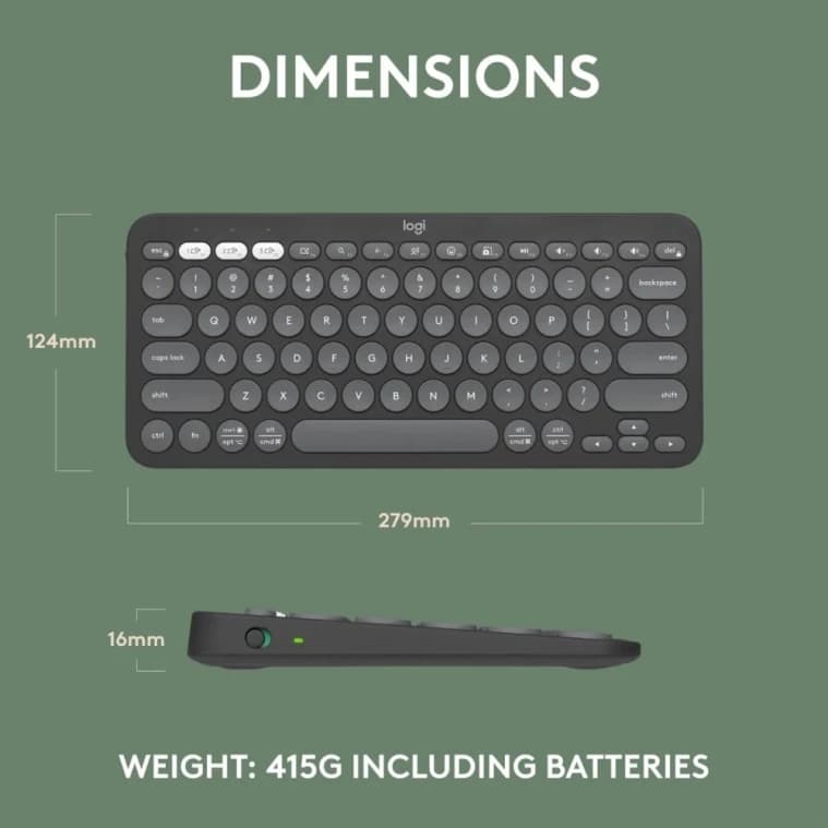 Logitech K380s Pebble Keys 2 Slim Bluetooth Keyboard