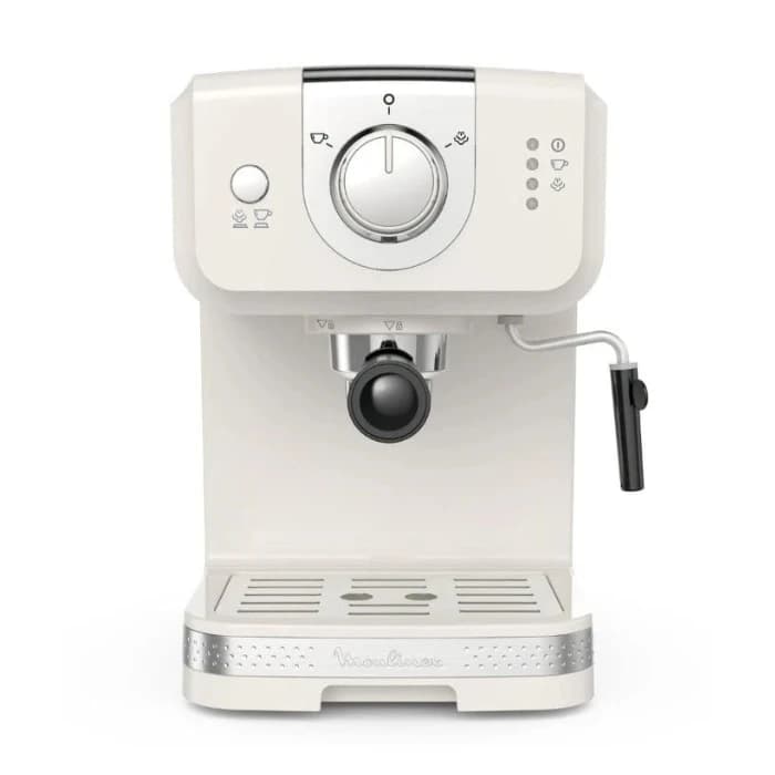 Moulinex Opio Soleil Espresso Machine, Retro Compact 15Bar, 1090Watts, White