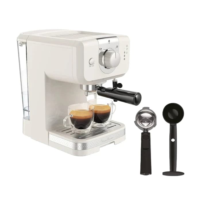 Moulinex Opio Soleil Espresso Machine, Retro Compact 15Bar, 1090Watts, White