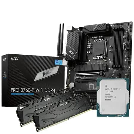 Intel Core i7-13700F, MSI Pro B760-P WiFi DDR4, OLOY 32GB 3200MHZ DDR4, Bundle