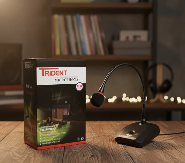 ميكروفون ترايدنت TR-307 للتواصل الاحترافي، تصميم أنيق وعصري مثالي للاجتماعات والمؤتمرات.