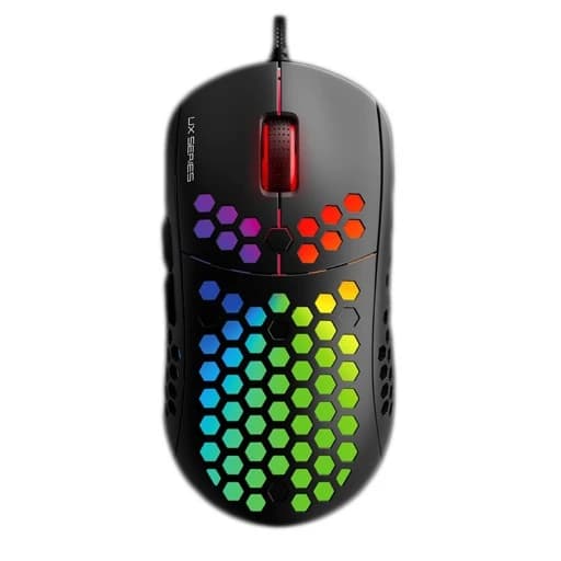 FanTech Wired Gaming Mouse With Colored LED Lights - Black (UX2)
