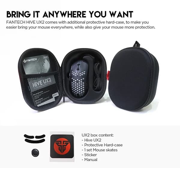 FanTech Wired Gaming Mouse With Colored LED Lights - Black (UX2)