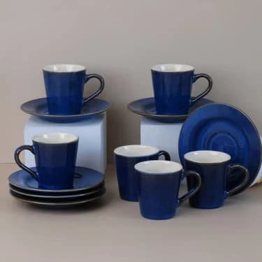 Turkish Coffee Cup Serving Set - 12 Pieces